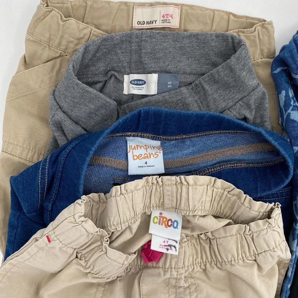 Mixed Lot Of 7 Old Navy & Jumping Beans Girls Jeggings Jeans And Shorts Size 4T